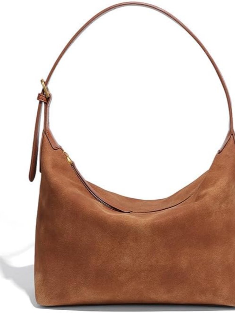 Suede Hobo Bag For Women,Vintage Shoulder Crossbody Purse,Fause Suede Handbag 2